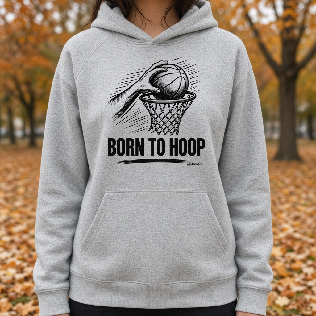 Born to Hoop Graphic Hoodie worn by a model