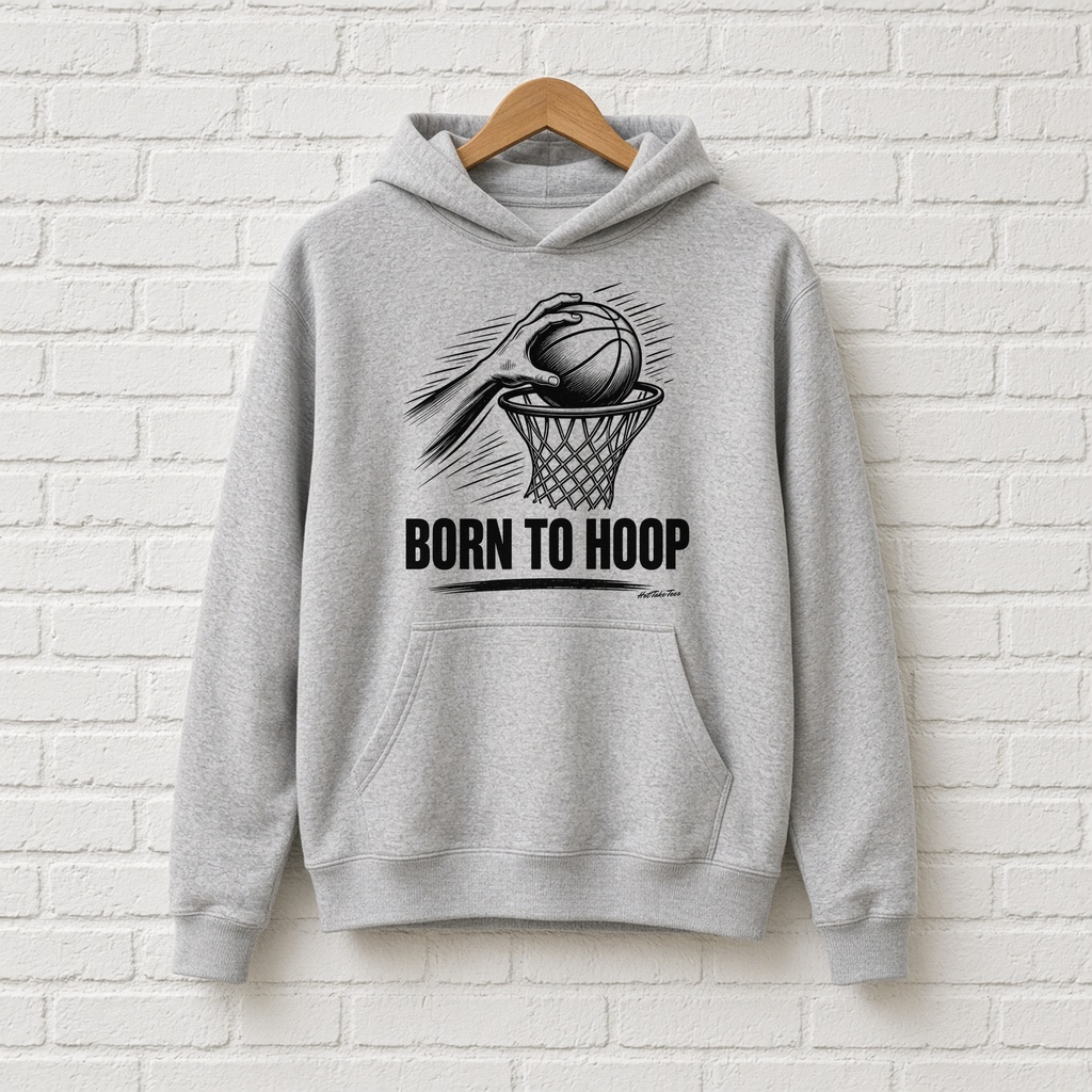 Born to Hoop Graphic Hoodie on a hanger