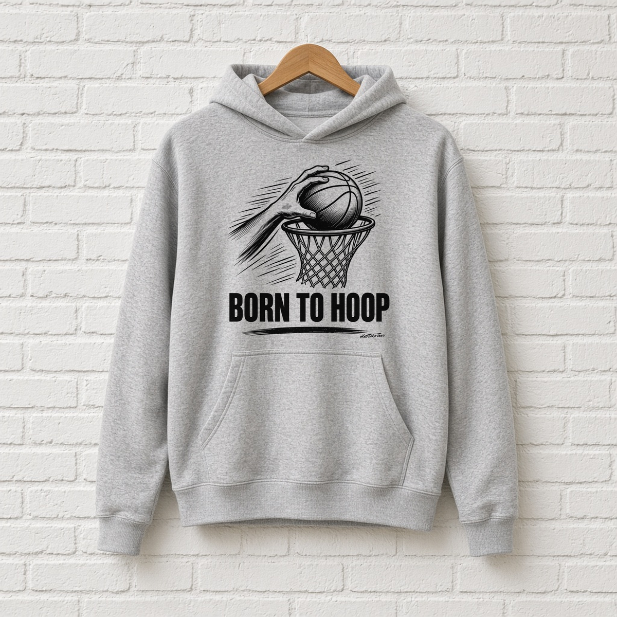 Born to Hoop Graphic Hoodie on a hanger