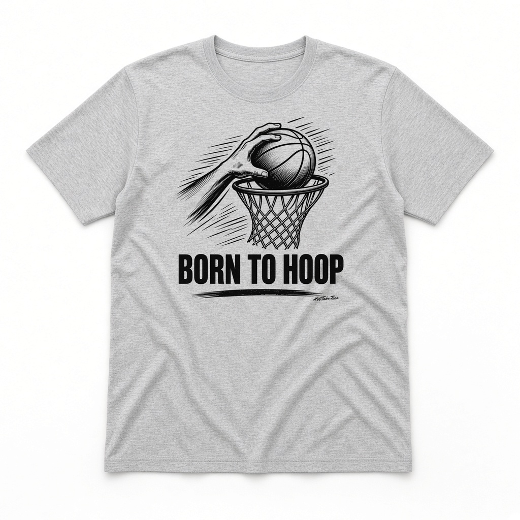 Born to Hoop Graphic Tee on white background