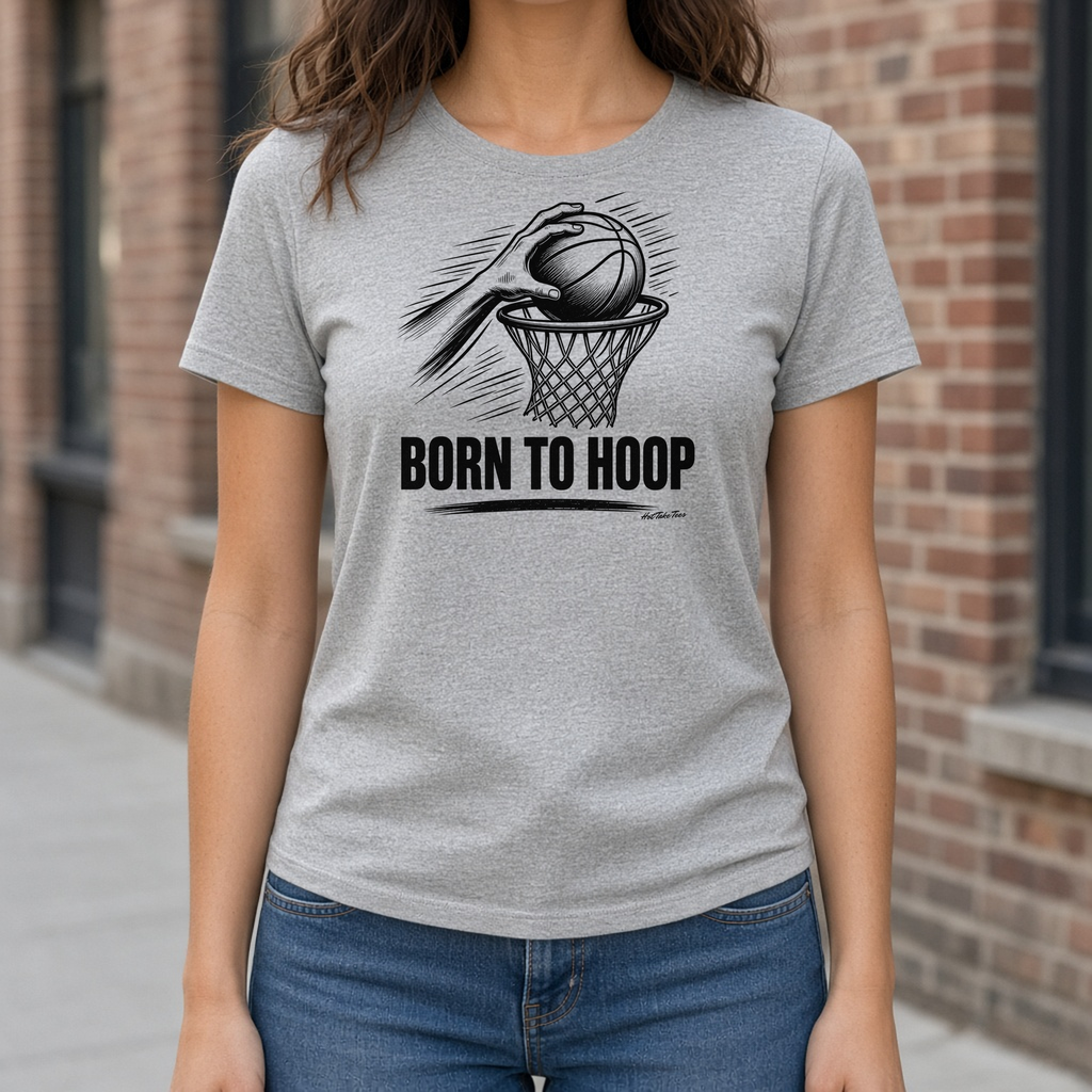 Born to Hoop Graphic Tee worn by a model