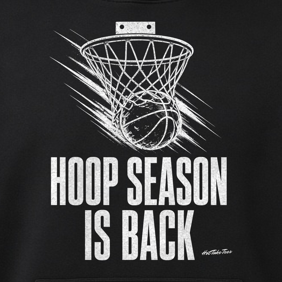 Hoop Season Is Back Graphic Hoodie graphic close-up