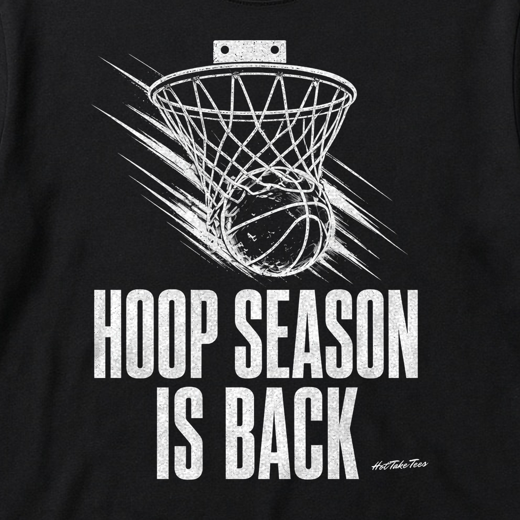 Hoop Season Is Back Graphic Tee graphic close-up