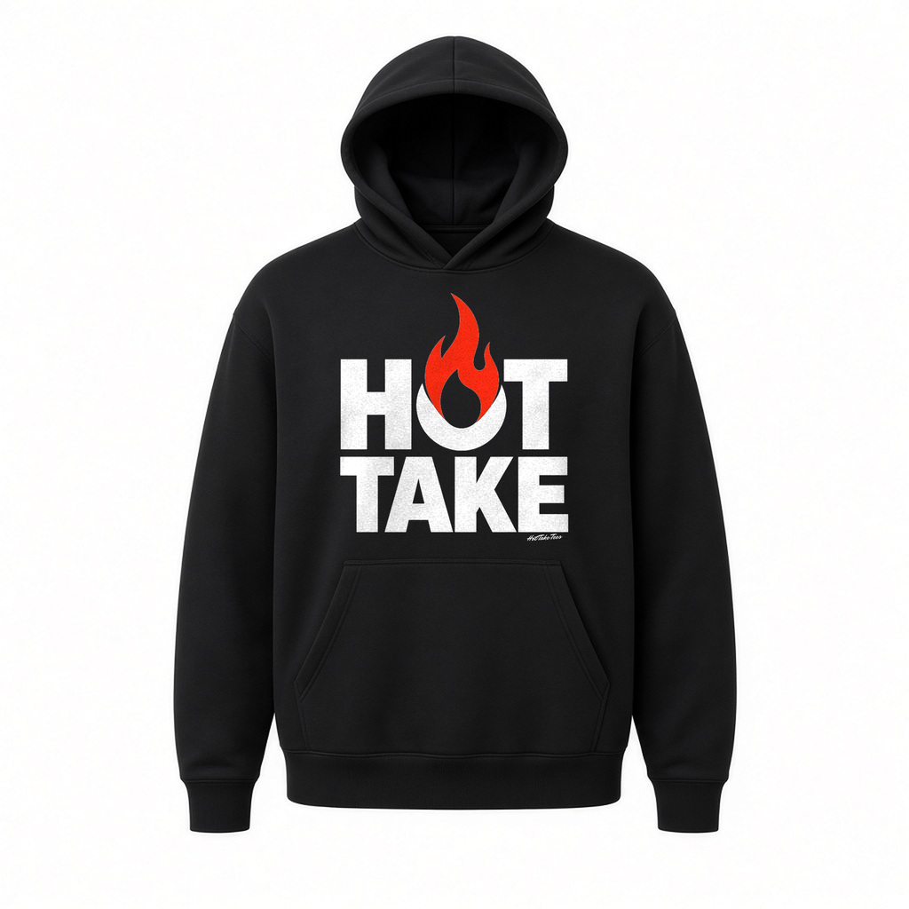 Hot Take Graphic Hoodie on white background