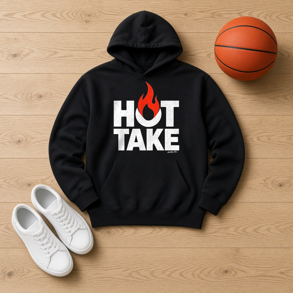 Hot Take Graphic Hoodie flat lay
