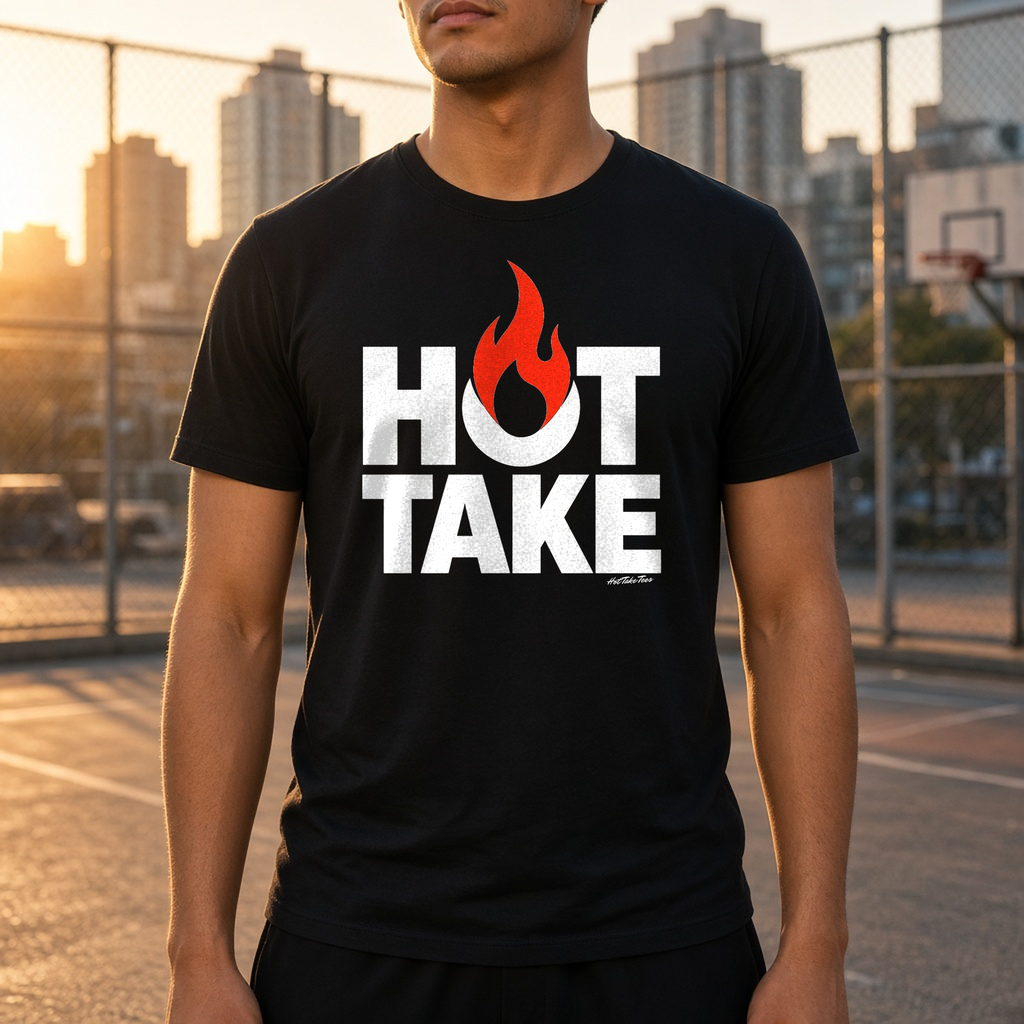 Hot Take Graphic Tee worn by a model