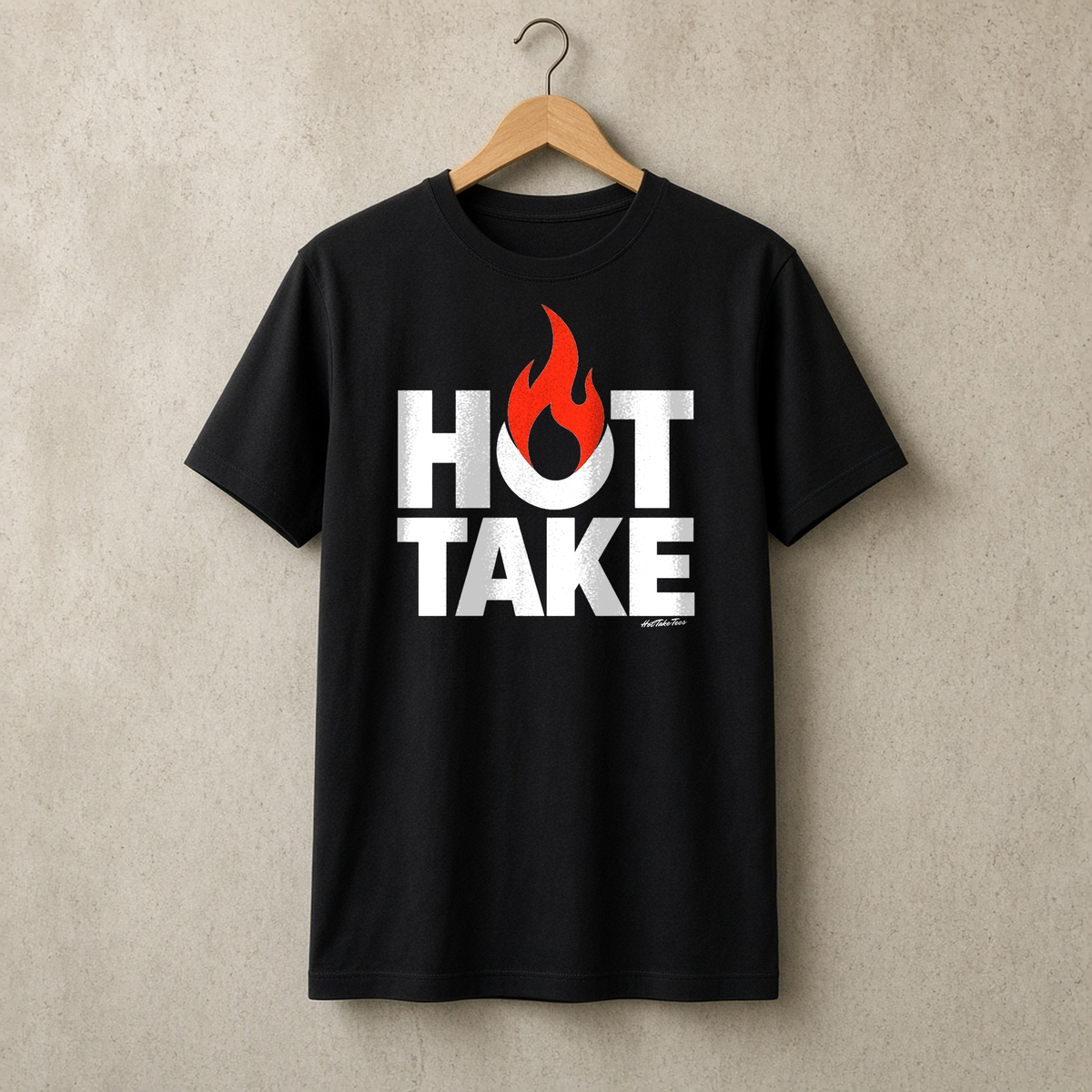 Hot Take Graphic Tee on a hanger